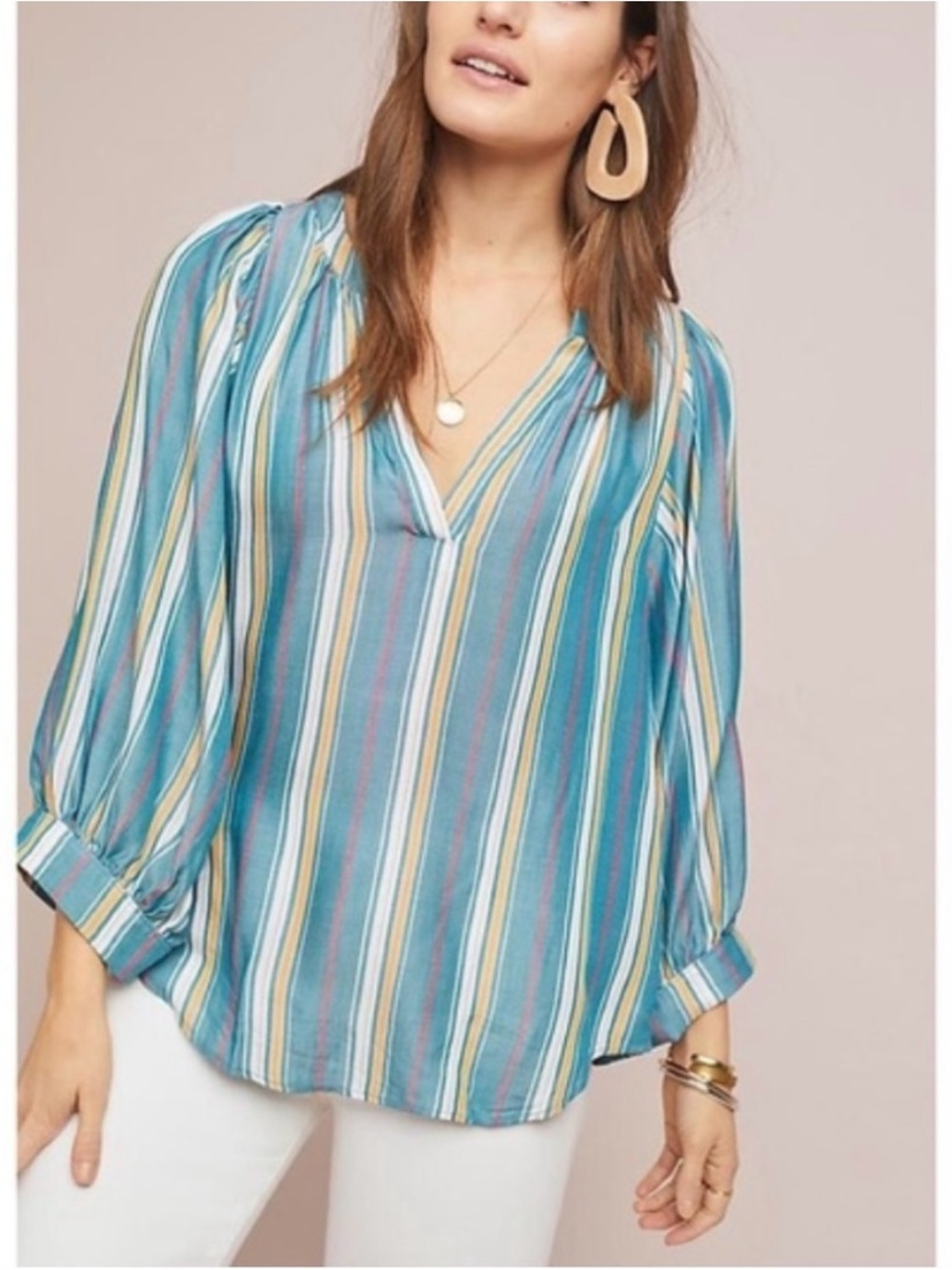 Anthropologie Maeve Oversized Striped Top